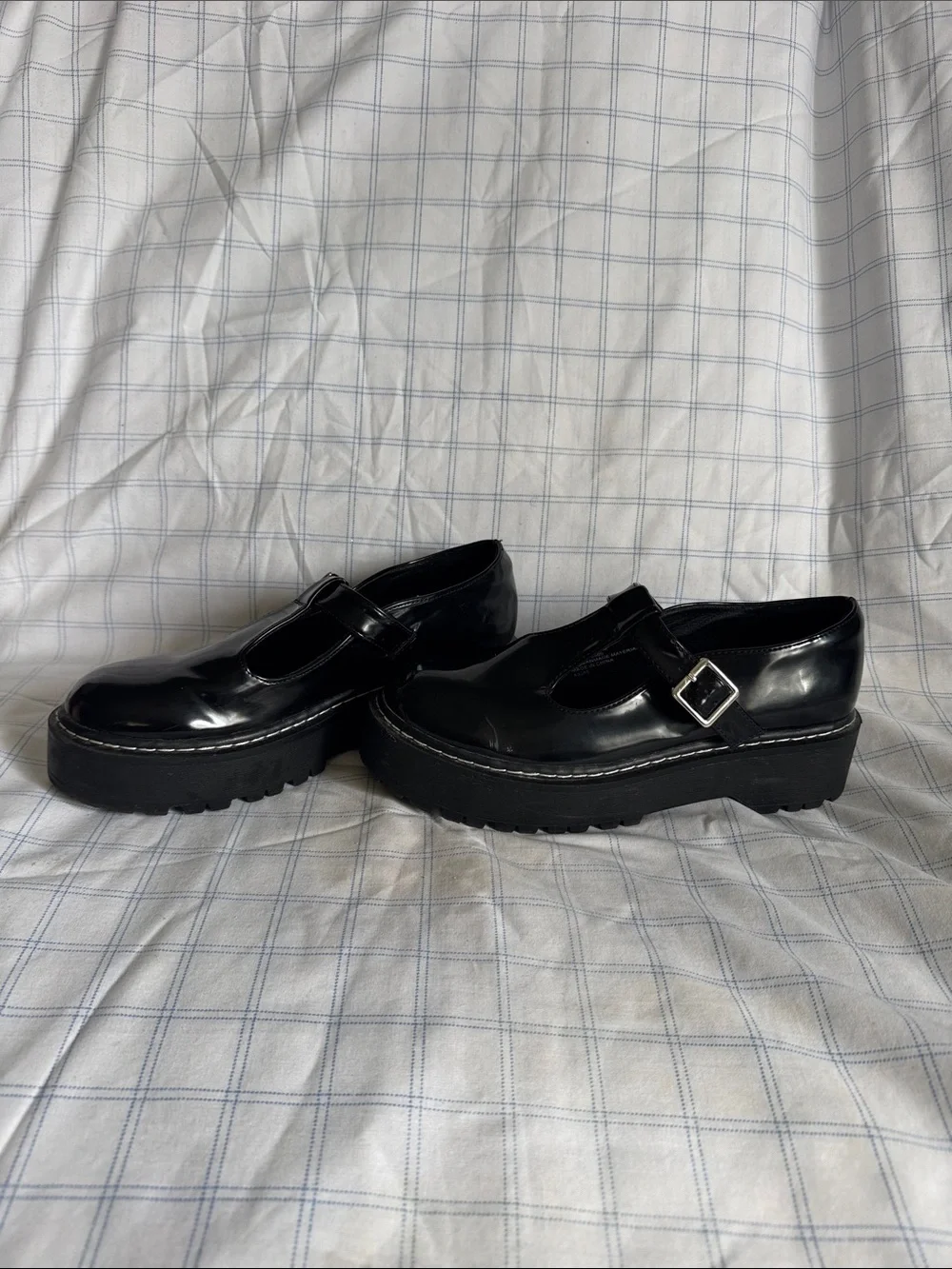 Wild Pair Black Patent Platform Mary Jane with Buckle